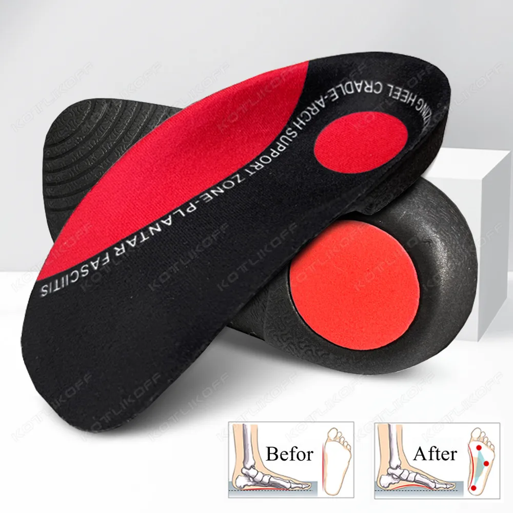 Orthopedic Insole Hard Arch Support Not Collapsing Orthosis X/O Legs Half Pad Horizontal/Vertical Flat Feet Correction Shoe Pads