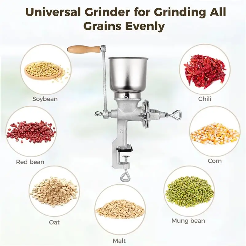 High Hopper Corn Grinder Iron Grain Grinder Manual Coffee Grinder Hand Grinder For Barley Coffee Chickpeas Pepper Dried Beans