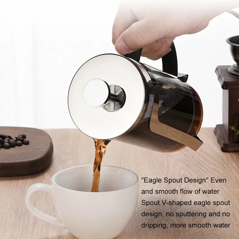 ABJN-Perfect For Camping And Travel Compatible Portable Compact French Press Pot-350Ml Capacity For Fresh Coffee Maker