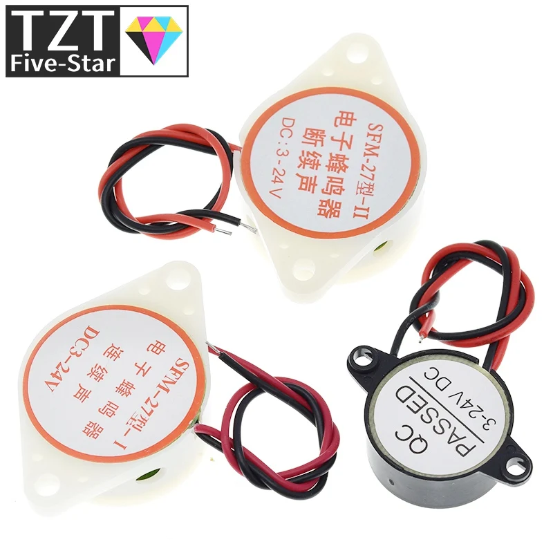 95DB Alarm High-decibel 3-24V 12V Electronic Buzzer Beep Alarm Intermittent Continuous Beep for Arduino SFM-27