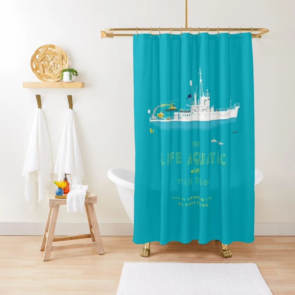 

The Life Aquatic with Steve Zissou Shower Curtain Shower Bath Washable Waterproof Fabric Shower Curtain