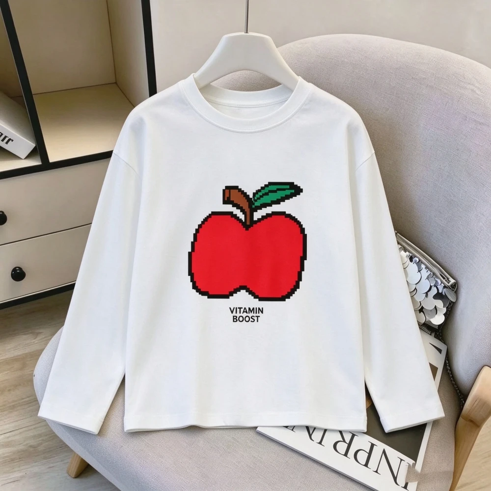 Baby Long Sleeve Top Shirt Round Neck T-Shirt New Stylish Base Layer For Boys And Girls Unisex Pure Cotton Versatile Trendy