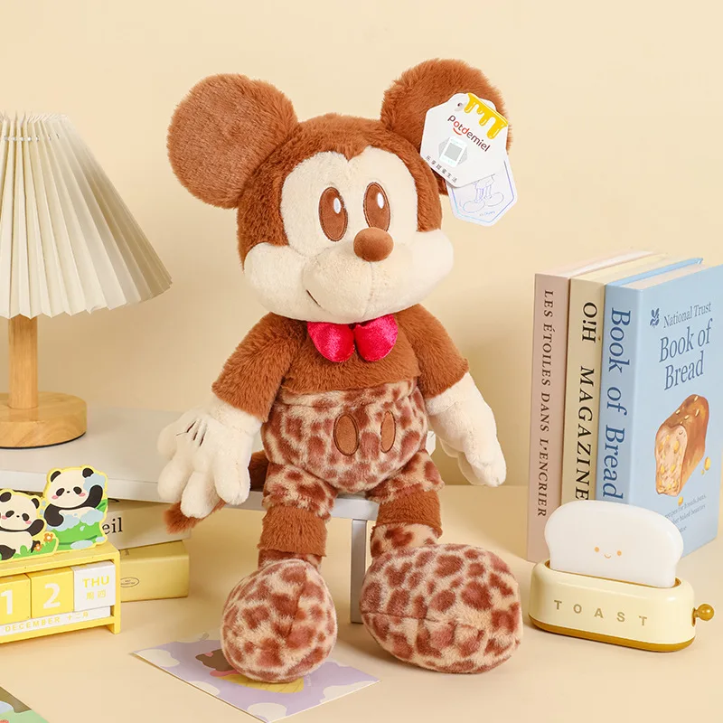 Juguetes de peluche Kawaii de Disney Mickey Mouse de 37cm, regalos navideños para niños y niñas, muñecos de peluche encantadores, muñecos de peluche de Mickey