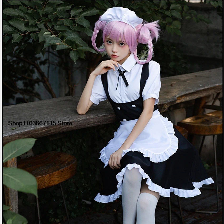 

Anime All Night Song Nanakusa Nazuna Maid Dress Dress Cosplay Costume Top Skirt Apron Woman Party Costume