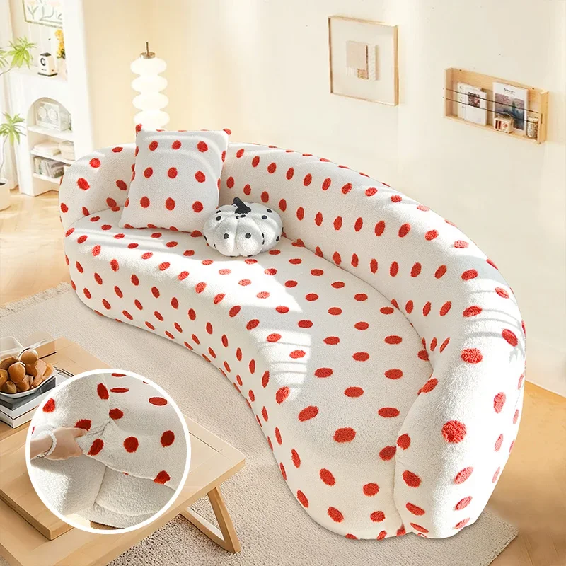 Plush Sofa Shaped Protector Stretch Semi-Circular Couch Curved Soft Cover Sectional Sofa Jacquard Slipcover for Living Room
