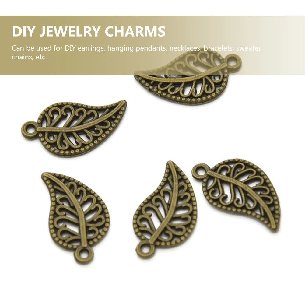 

75 Pieces Leaf Charms Vintage Hollow Filigree Alloy Leaves Charms DIY Jewelry Making Findings Pendants Accessories