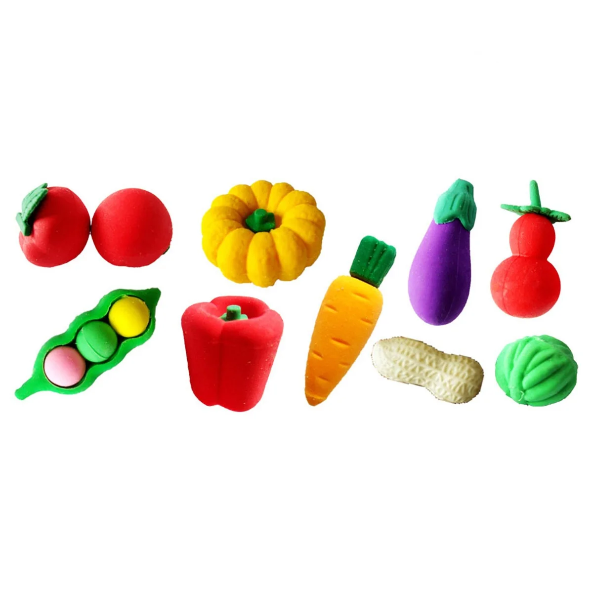 

24Pcs Fruits Vegetables Shaped Erasers Creative Stationery Cartoon Pencil Eraser Gift for Kids Students Random Pattern