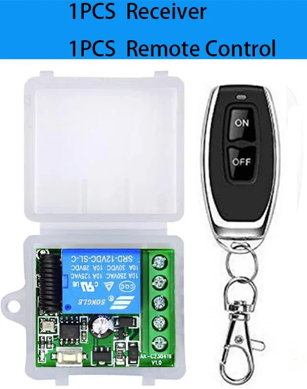 핫 433Mhz 범용 무선 리모컨 스위치 DC 12V 1채널 10A 릴레이 수신기 모듈 RF 송신기 433Mhz 리모컨