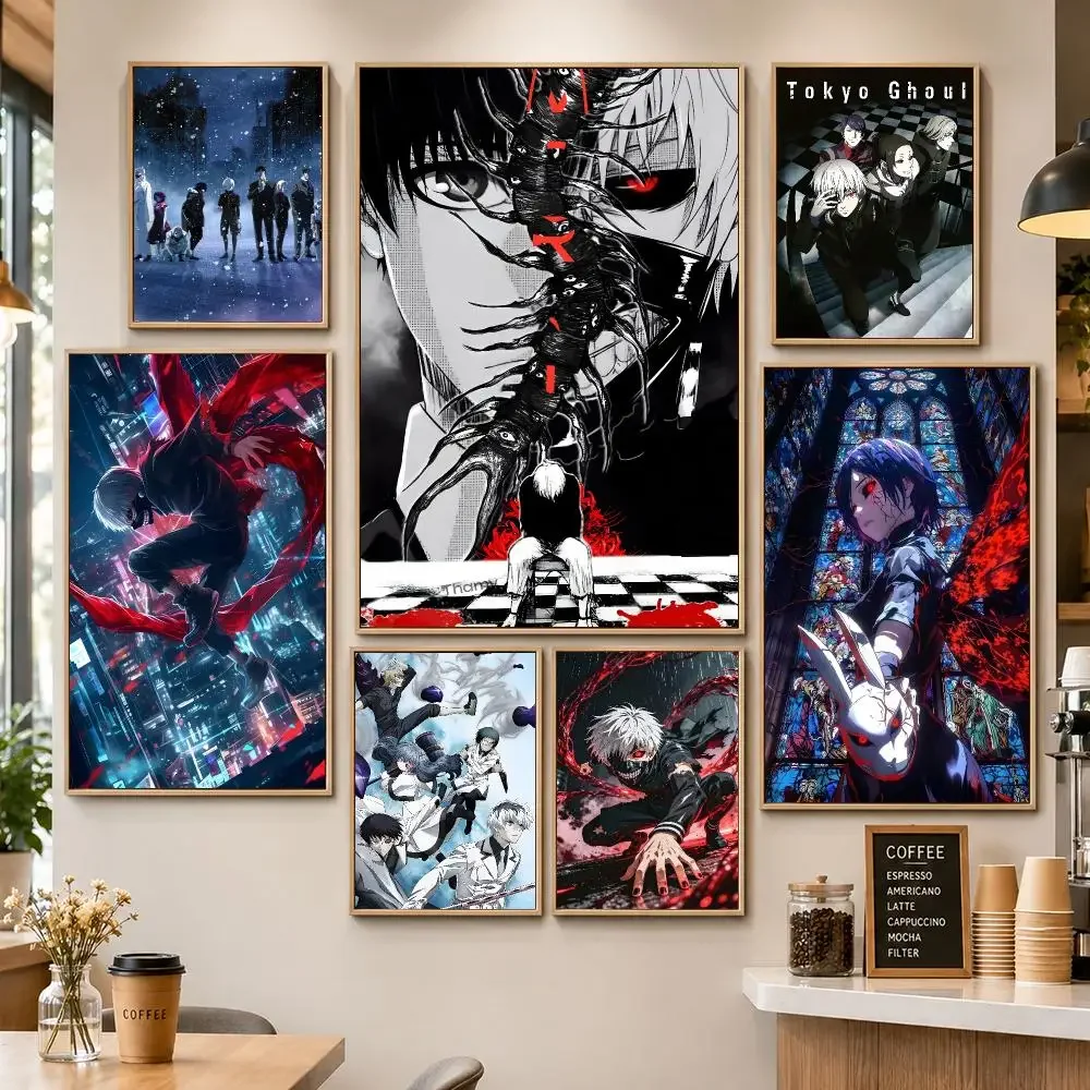 Anime Tokyo Ghoul Kagune Dark Horror Character Poster PP Decorative Poster Water-Resistant Print Apartment Dorm Office Cafe Gift