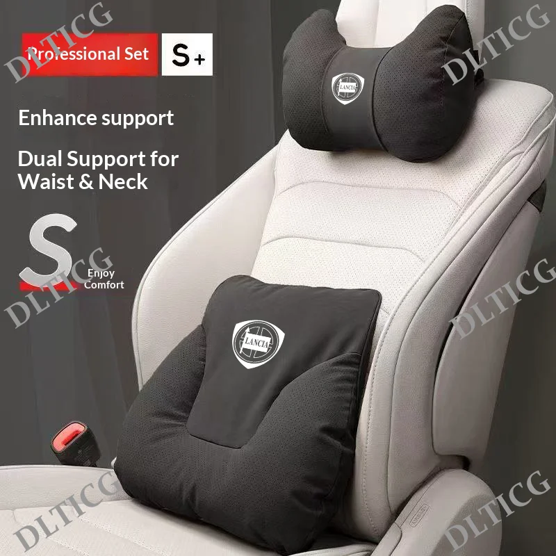 For Lancia Logo Kappa Delta 3 Ypsilon Musa Voyager Lybra Car Headrest Neck Support Seat Lumbar Cushion Soft Neck Pillow