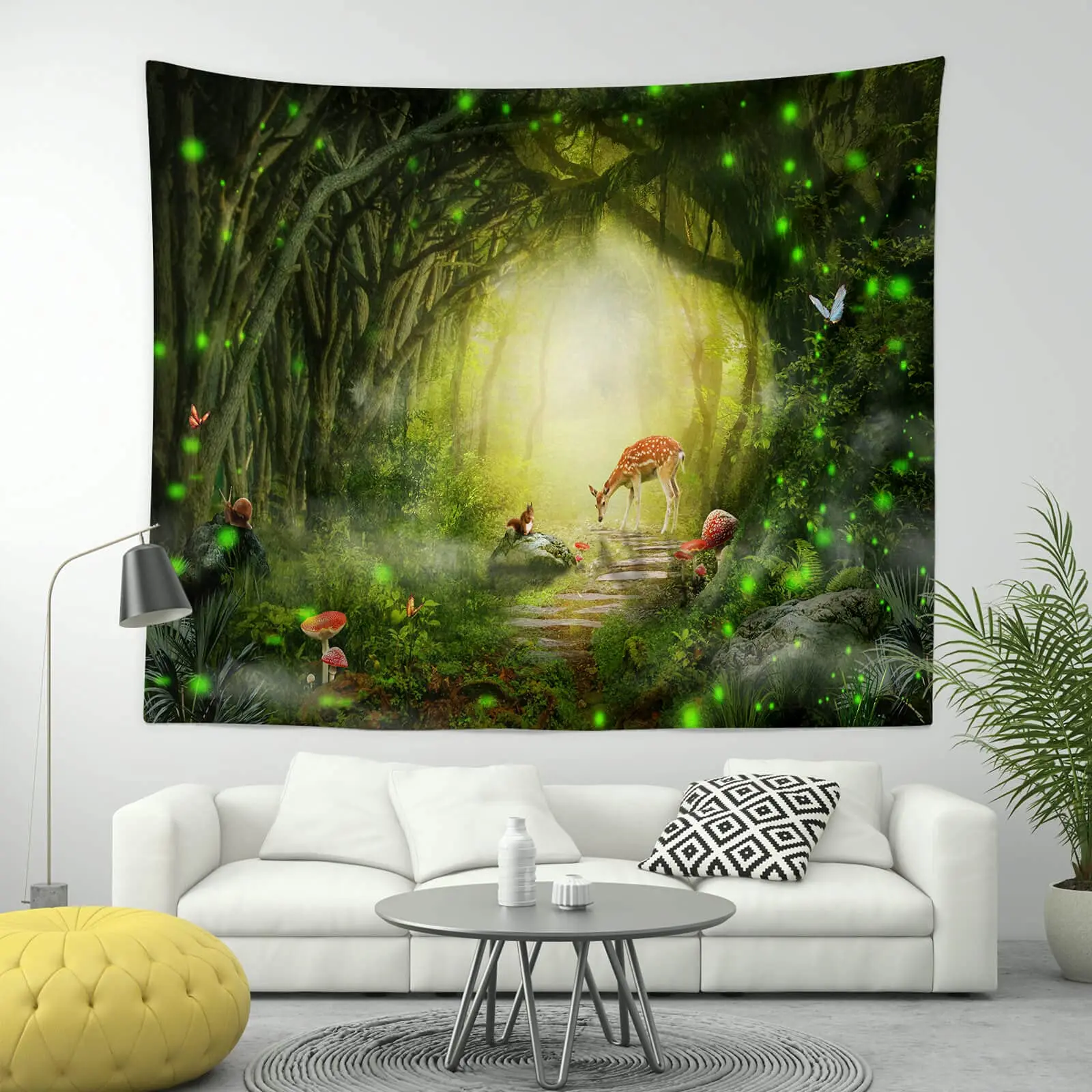 Magic forest plant tapestry mysterious dream scene wall hanging bedroom living room dormitory room home decoration