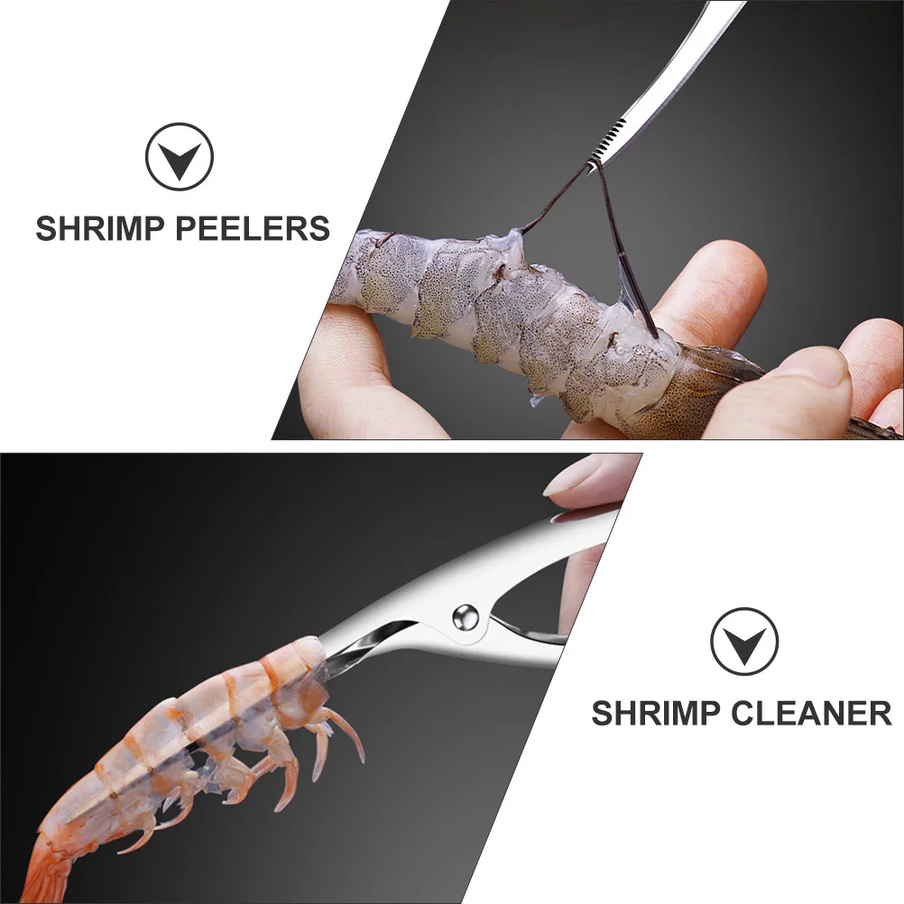 

1Set Stainless Steel Shrimp Peelers Deveiners Easy Operate Clean Long Beak Design Suitable Lobster Prawns Mantis Shrimp