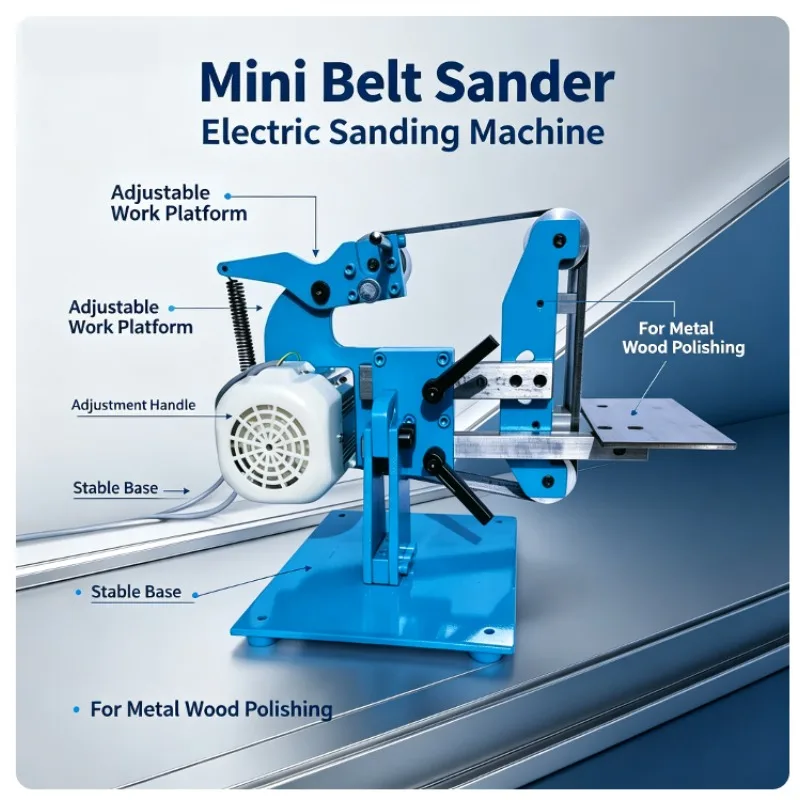 915 Belt Sander Machine, Vertical Horizontal Dual‑use All‑steel Sanding Device, Household Polishing Tool for Wood Grinding Work