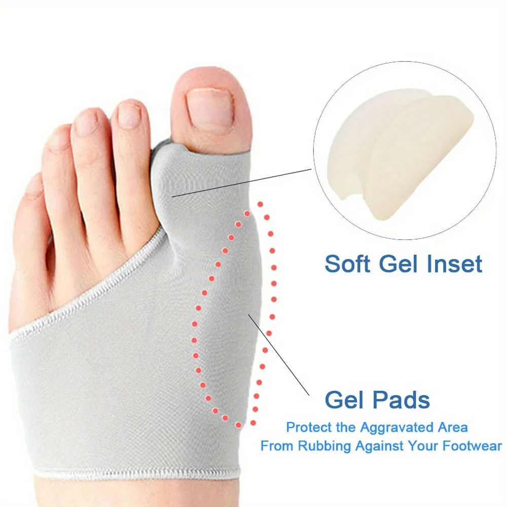 1 Pair Hallux Valgus Orthopedic Toe Separator, Non-Slip Gel Pads for Men Women, Suitable for Nighttime & Home Foot Care