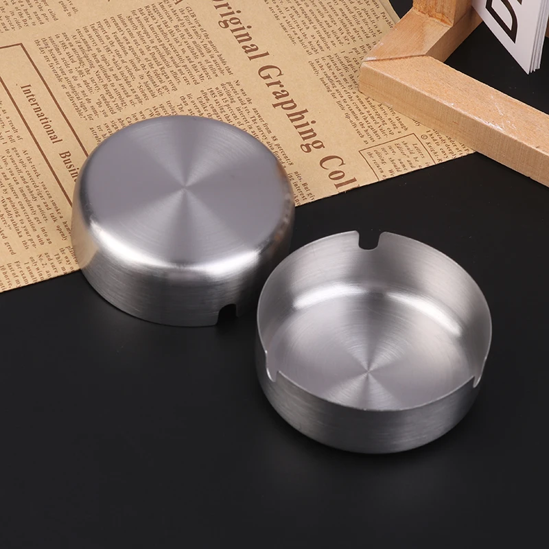 Stainless Steel Ashtray Creative Event Opening Gift Ashtray Bar Hotel Metal Ashtray Commercial Color Outdoor Pocket Ashtray