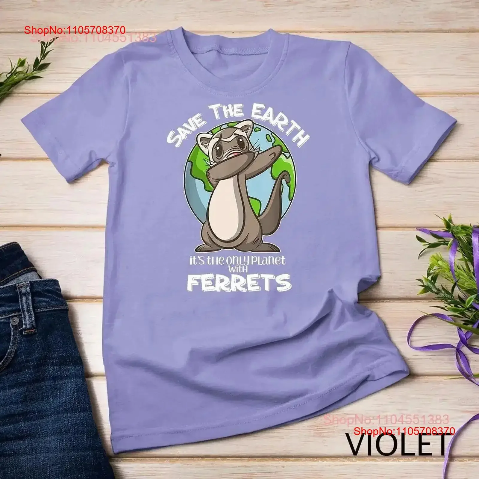 Dabbing Ferret Earth Day for Kids T Shirt SweaT vintage Washed Comfortable Top For Everyday Wear Stylish Casual Unisex