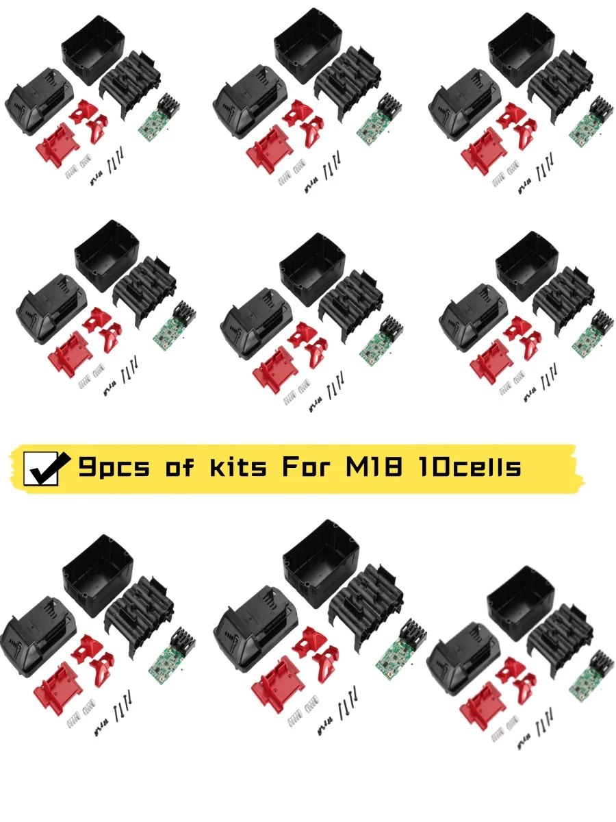 

Victpower для Milwaukee M18, 10 ячеек, 9 упаковок, 4 Ач/5,0 Ач/6 Ач, сменные литий-ионные аккумуляторы большой емкости 18 В, подходят для DIY
