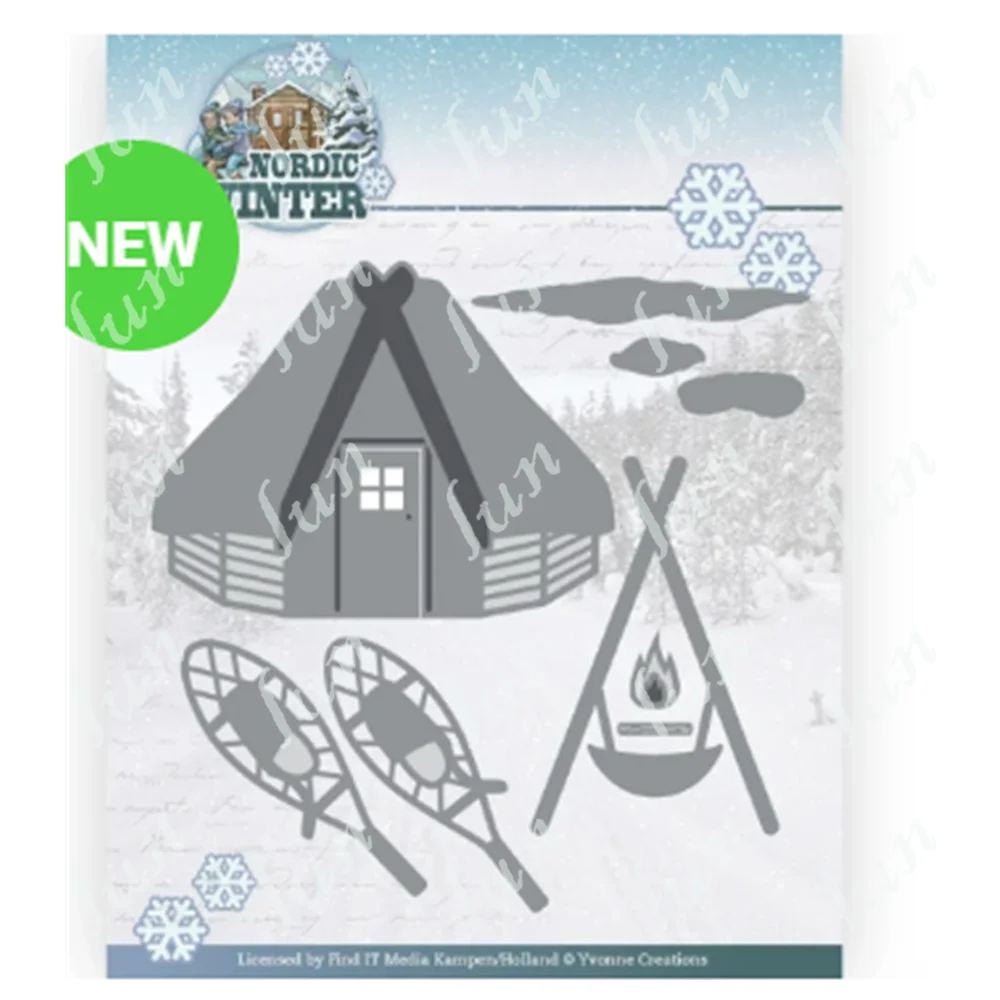 New Cutting Dies 2022 Winter Shelter Scene for Diy Scrapbooking Crafts Die Cuts Stencil Photo Album Template Handmade Decoration