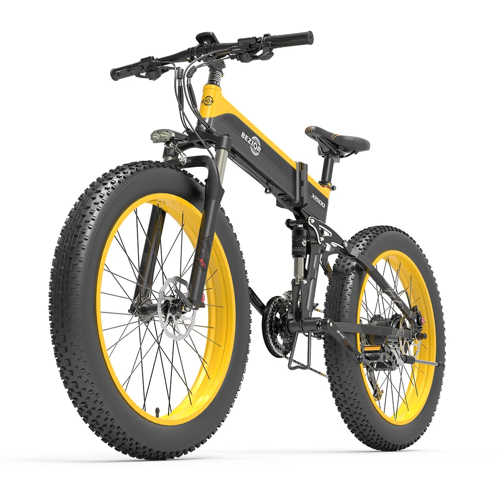 AliExpress NONE BEZIOR X1500 Adult Electric Bicycle1500W Motor Electric Bike 26 Inch Fat Tires E-Mountain Bike 48V12.8AH Battery E-bike