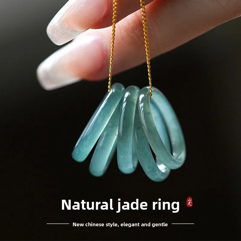 

Натуральное нефритовое кольцо Yanyu Prime, нефритовое кольцо со льдом, кольцо на указательный палец, подарки из натурального халцедона