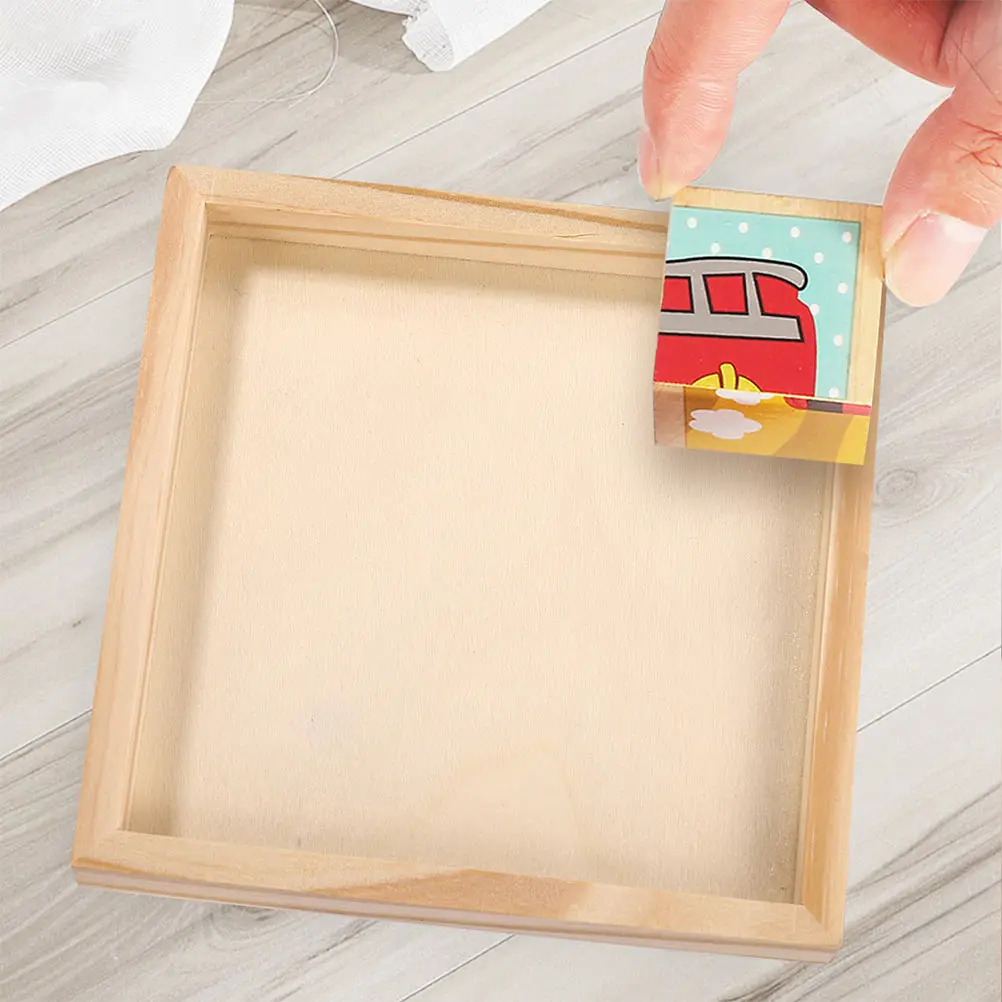 

8 Pcs Tray Special for Drawing Children Puzzle Toy Wooden Six-sided Painting Cube Storage Trays