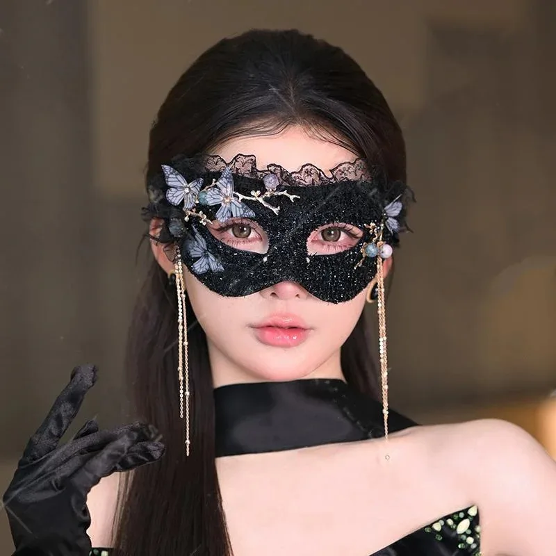 디자이너 반짝 이는 레이스 Masquerade 여성 헤드 피스 변장 의상 소품 베네치아 파티 댄스 파티 Masques Carnaval Mask