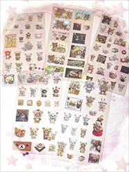 5 Sheets Set Rilakkuma Korilakkuma Bear Transparent Stickers Deco DIY Album Scrapbooking Scrapbook Book Decor Sticker Girls