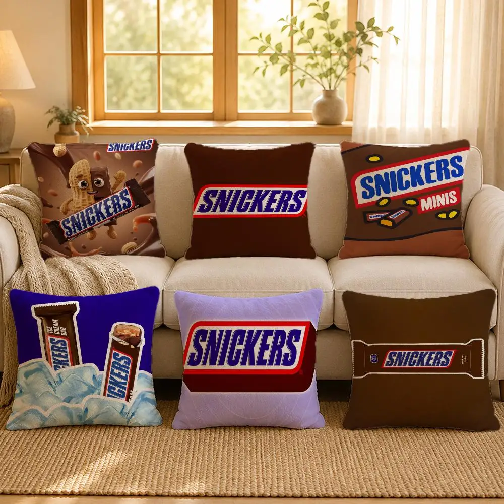 Candy Snickers Retro Chocolate Cushion Cover Personalized Short Plush Soft Bedroom Sofa Home Decor Gift