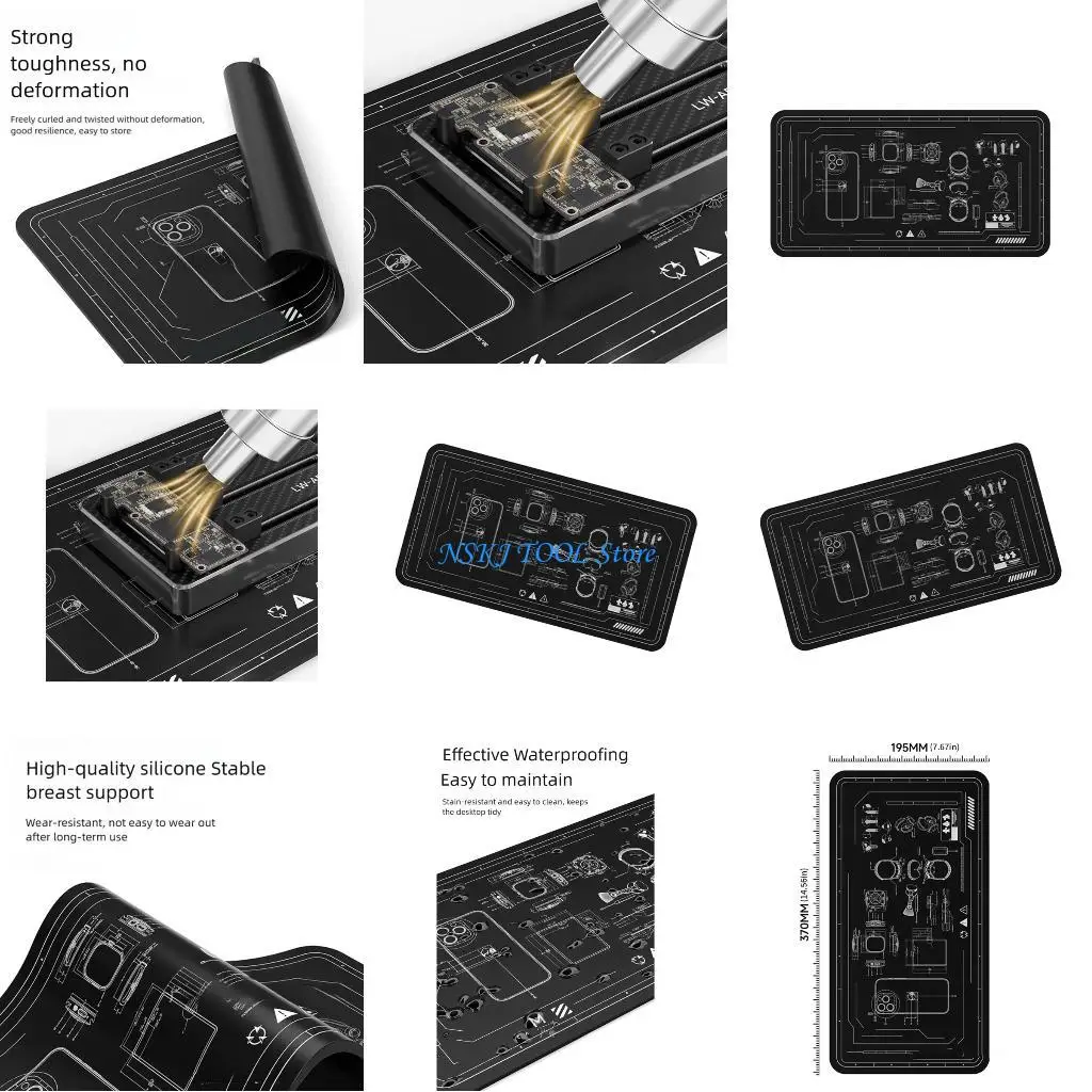 

L8RC Large Work Area Heatproof Silicone Pad For Electronics Repair And Maintenance