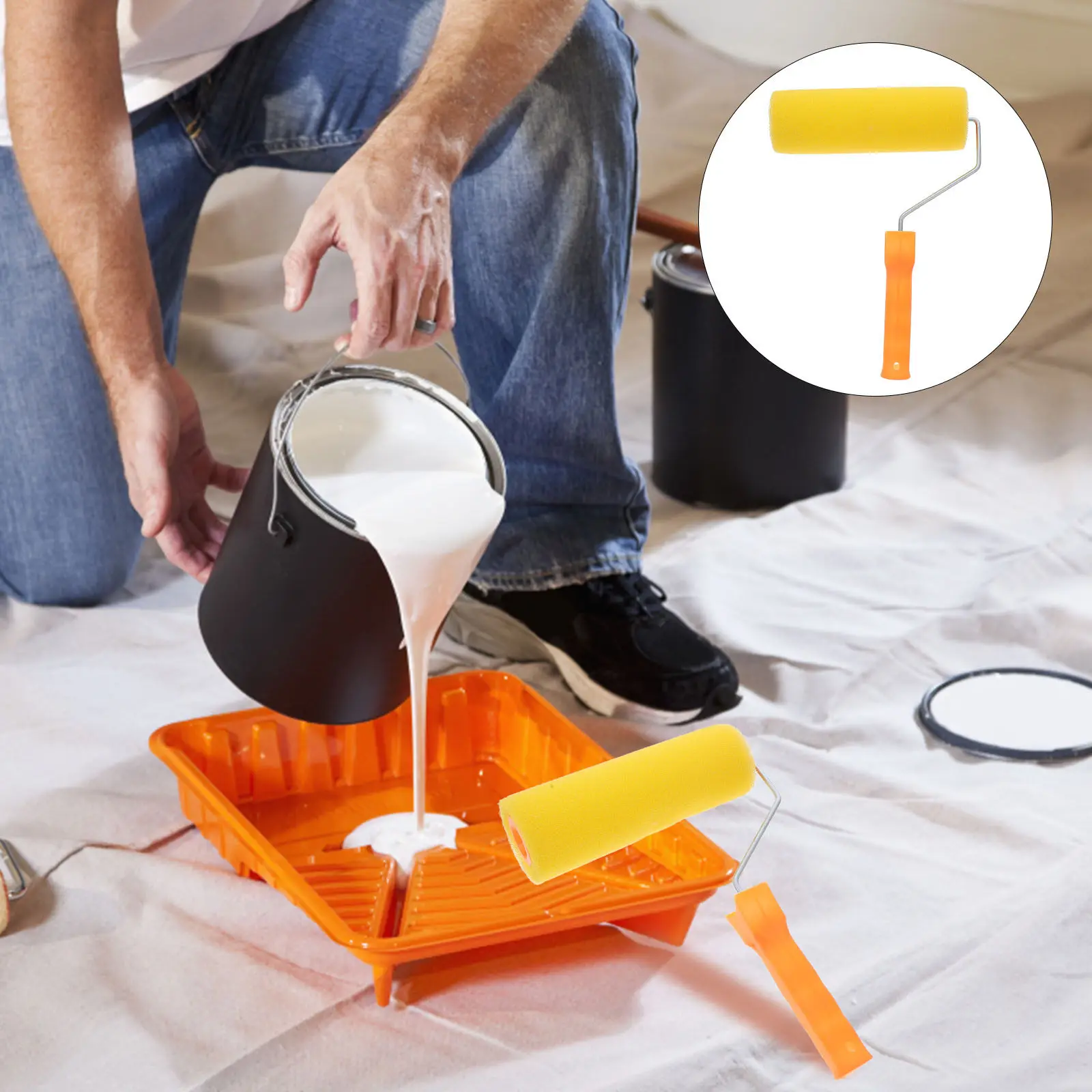 

DIY Textured Paint Roller Sponge Type Wall Surface Texture Tool Quick Application Uniform Coverage Robust Material