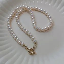 High Quality Natural Freshwater Pearl 14K Gold Filled Female Beads Chain Necklace Promotion Jewelry Gifts For Girlfriend