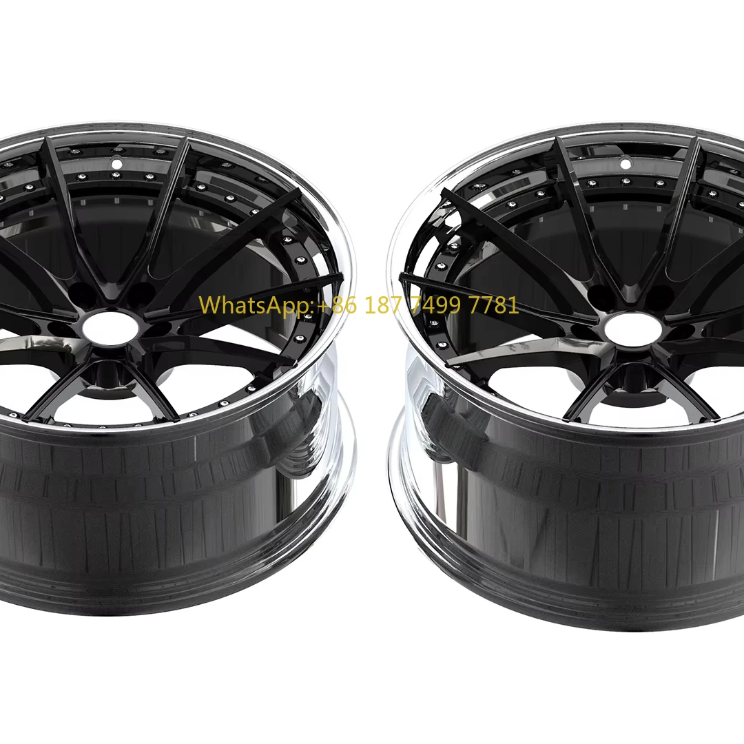 

High Quality Deep Concave Design Polished Lip Rims 18 19 20 Inches 5x112 120 114.3 108 Black Rims Concave Passenger Car Wheels