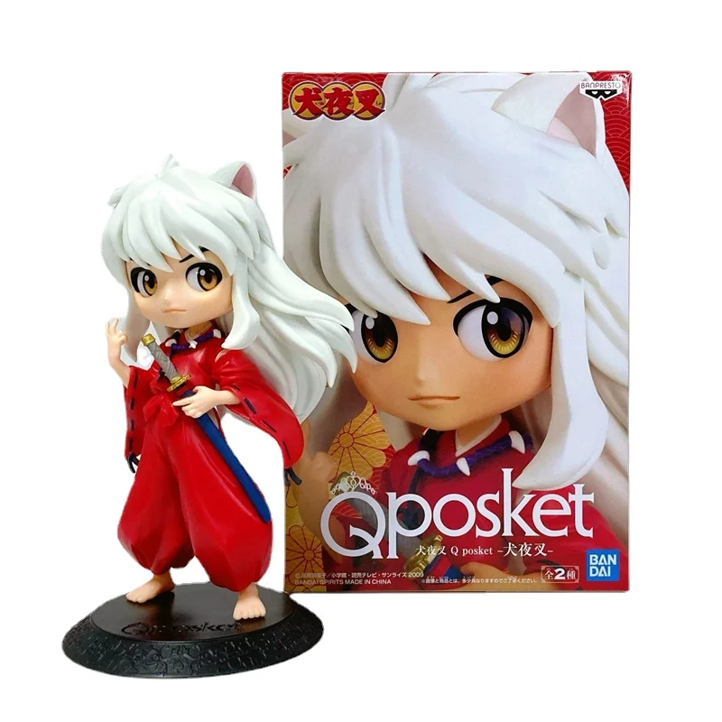 Bandai Original Qposket Inuyasha Sango Sesshoumaru Anime Action Figures Toys Boys Girls Kids Gift Collectible Model Ornaments