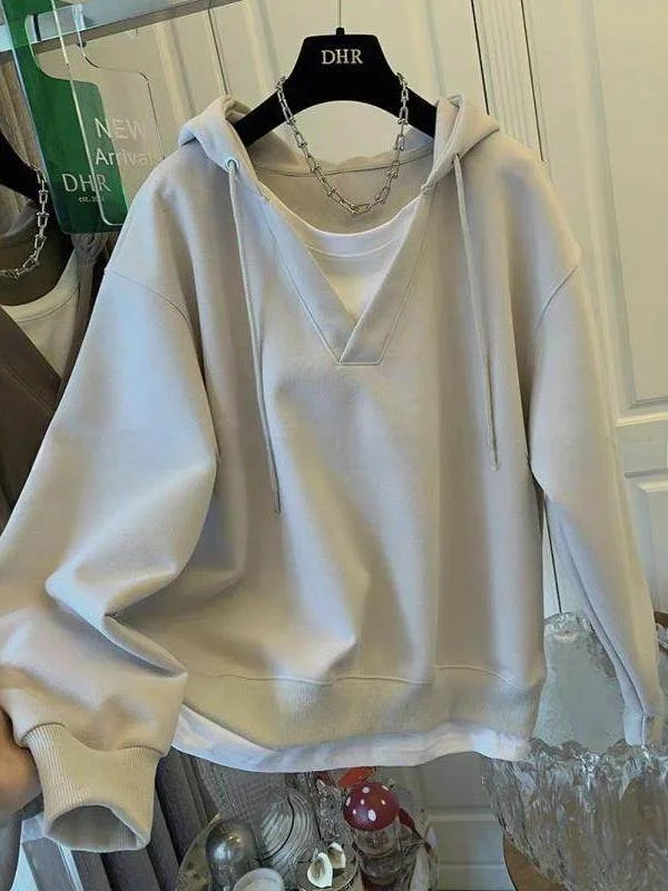 

Мужская толстовка большого размера с капюшоном, свободного кроя, с длинными рукавами, повседневная, для весны и осени, износостойкая, немнущаяся, дышащая