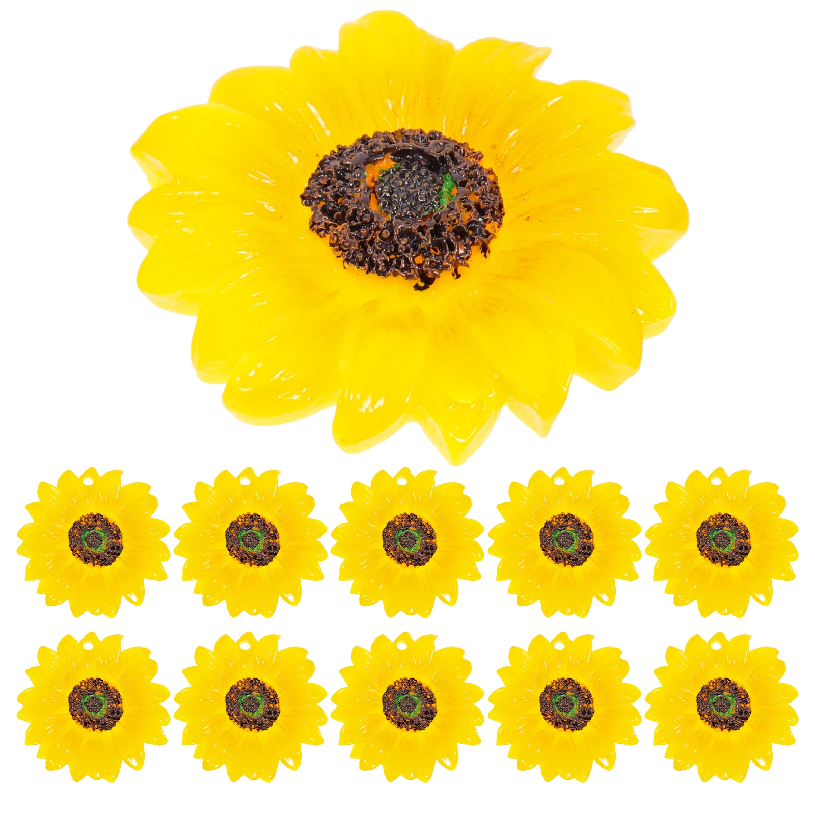 10 Pcs Sunflower Keychain Hanging for Decoration Party Car Dashboard Decorations Resin