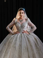 NS4958 2025 Newest Design Luxury Beading Ball Gown Wedding Dress For Brides Real Photos - Image 4
