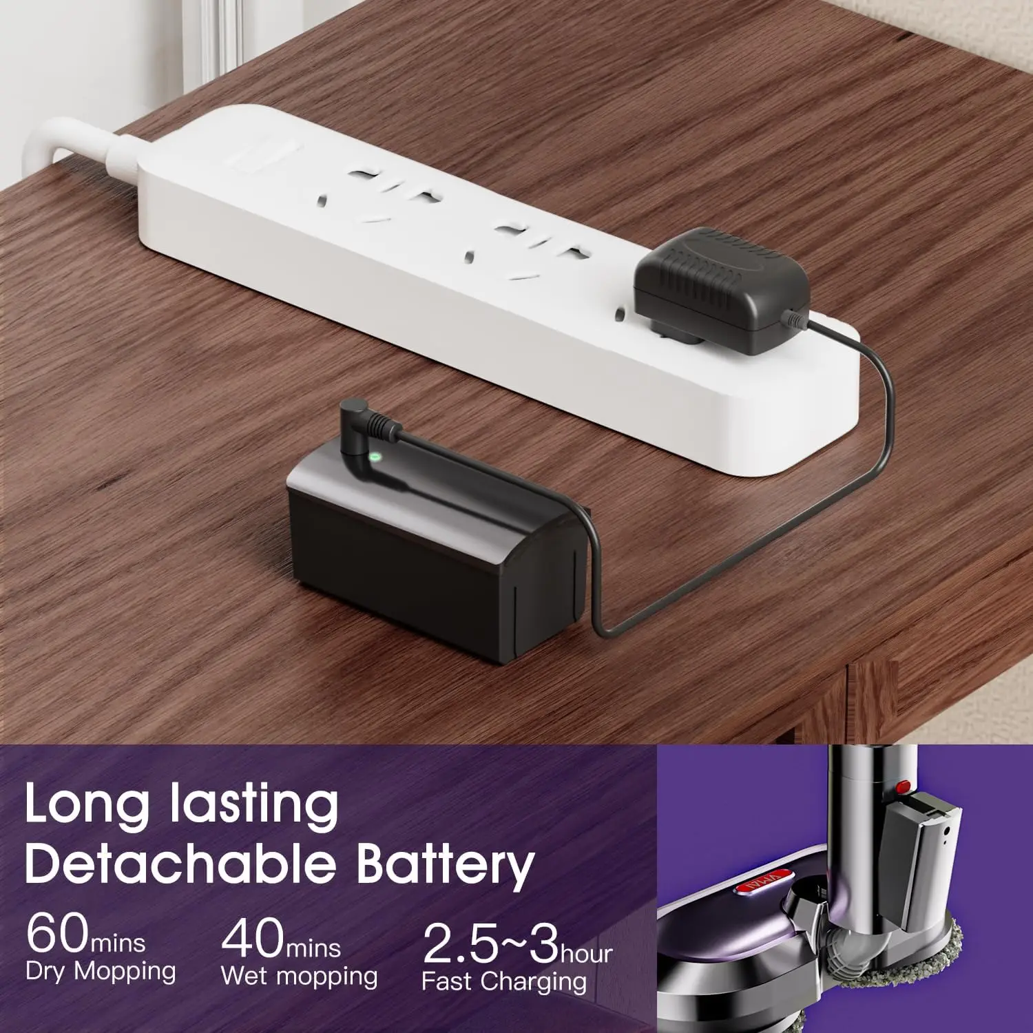 ไม้ถูพื้นไฟฟ้า, ไม้ถูพื้นไฟฟ้าไร้สาย, พร้อมแบตเตอรี่ที่ถอดออกได้และถังเก็บน้ํา 300 มล., ไม้ถูพื้นแบบหมุนพร้อมไฟหน้าและเครื่องพ่นสารเคมี LED สําหรับ Ha