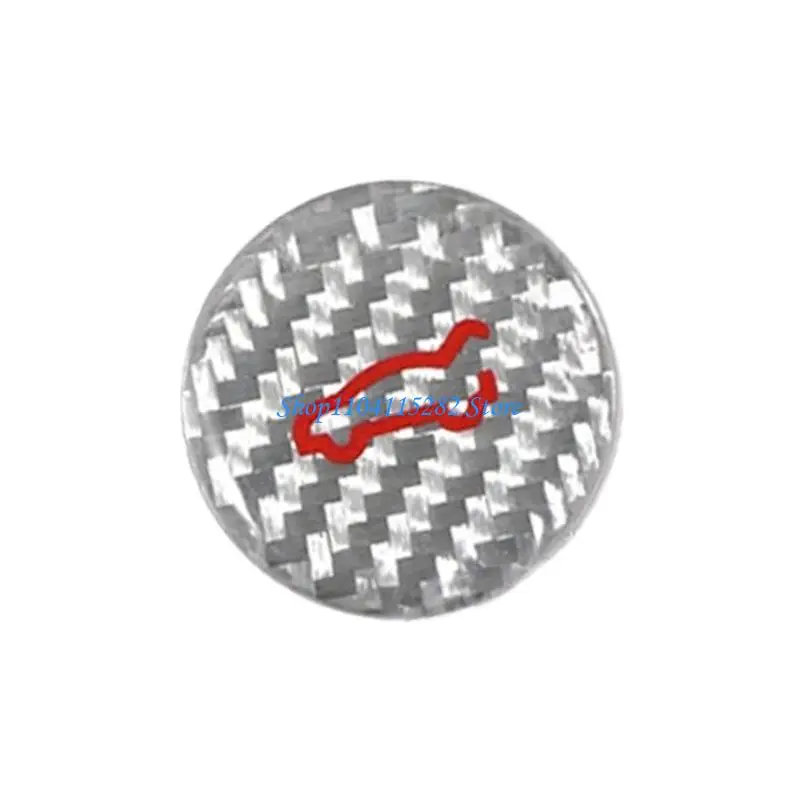 High Performances Car Trunk Button Cover Carbon Fiber Trunk Reminder Sticker