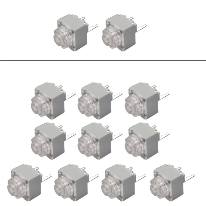 Microinterruptores silenciosos HUANO, 2 uds./10 Uds., 10 millones clics, botón ratón silencioso, 2 pines, 6x6x7,2mm, envío