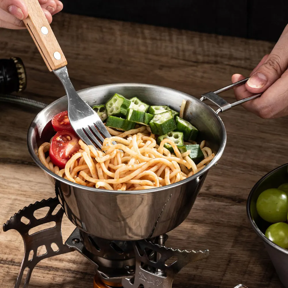 

Camping Accessories Cooking Stainless Steel Bowl Outdoor Tableware Coffee Cup Pot