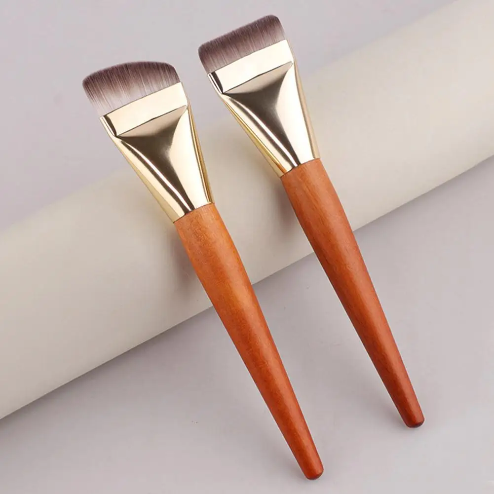 Pincel de base com cabo de madeira, ultrafino, plano, bb, creme, corretivo, base, aparência natural, ferramenta de maquiagem
