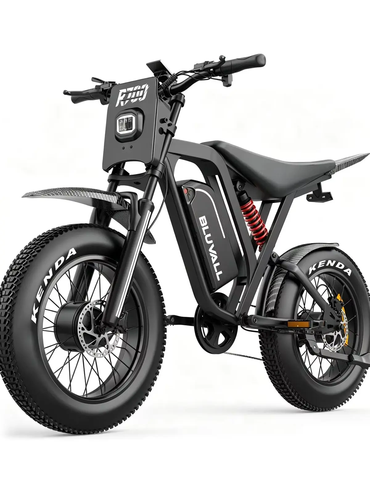 Neues R700 E-Bike mit 3000W Spitzenleistung, 52V30AH Lithium-Batterie, hydraulischer Bremse, elektrischem Fahrrad, Vorderradaufhängungssystem, 20*4 Zoll Offroad-Reifen, Elektro-Mountainbike für