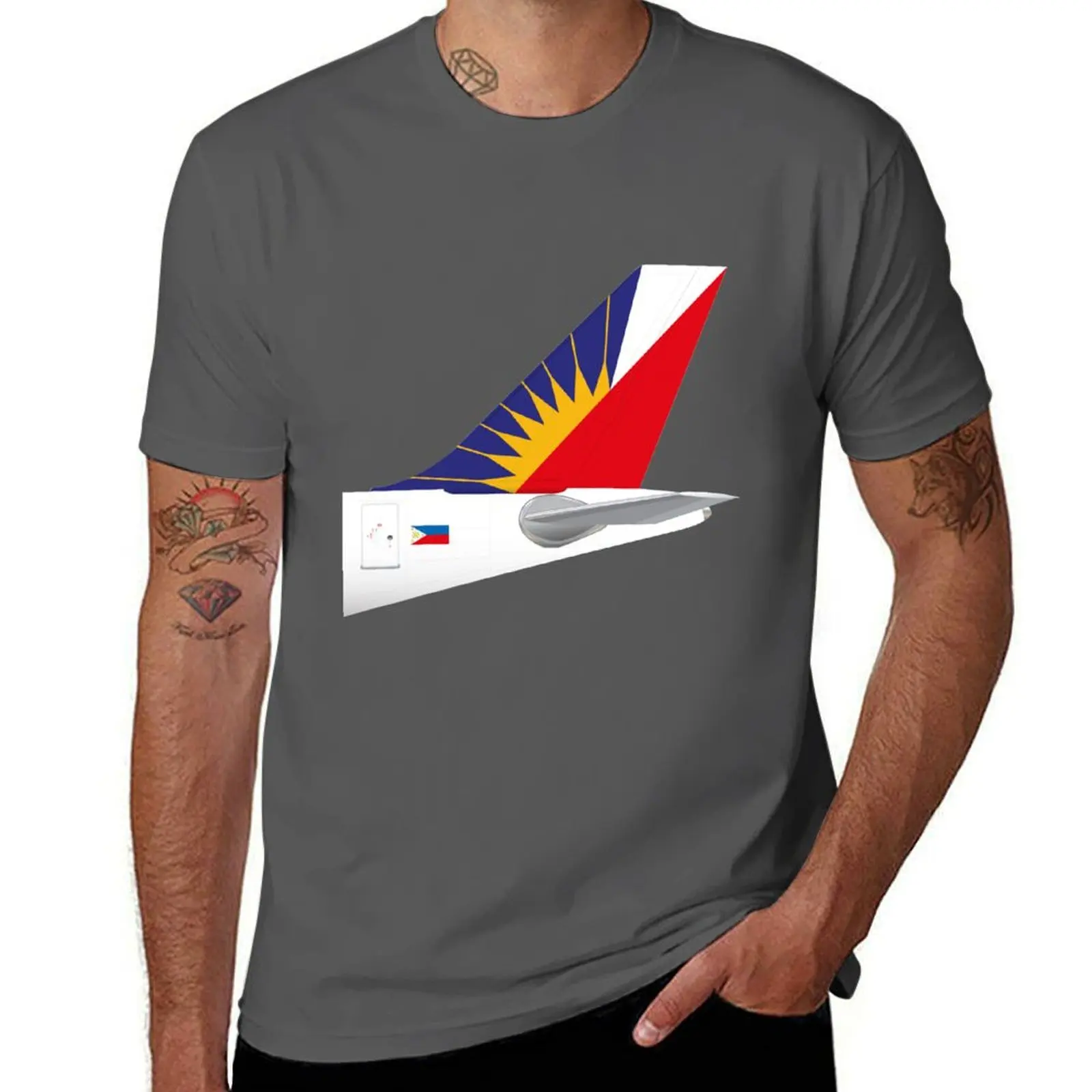 Wings In Uniform - A340 - Philippine Air Lines T-Shirt gifts for boyfriend cotton graphic tees black t shirts for men