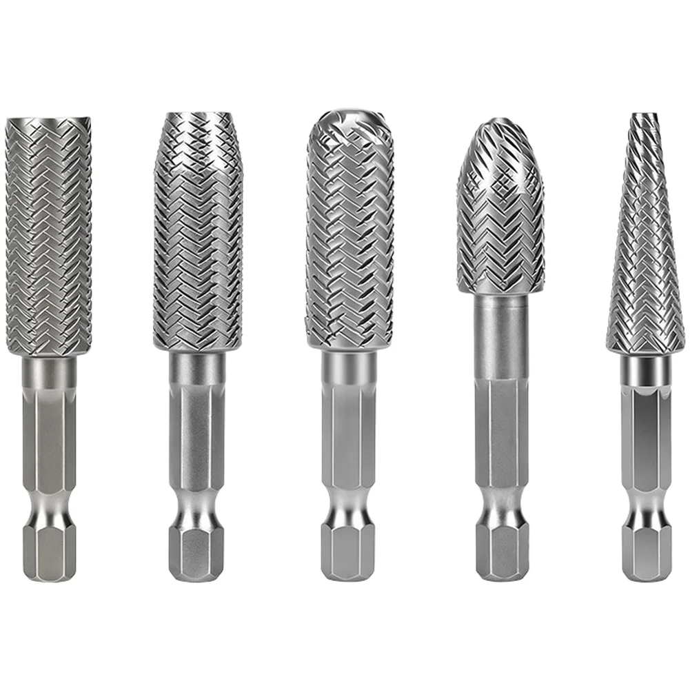 Steel Rotary File Featuring 1/4 inch Hex Shank for Drilling Sanding Grinding Engraving Carving Hollowing Slotting and Chamfering