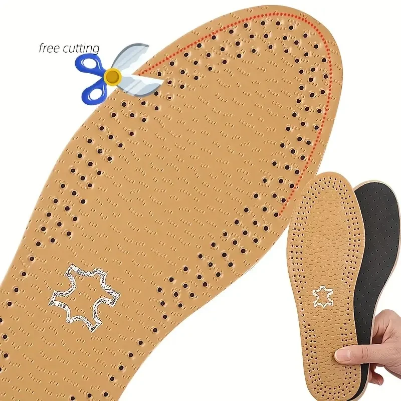Ultra-Thin Breathable Soft Leather insoles,Suitable for Both Men And Women,Can Be Manually Cut to The Desired Size image 4