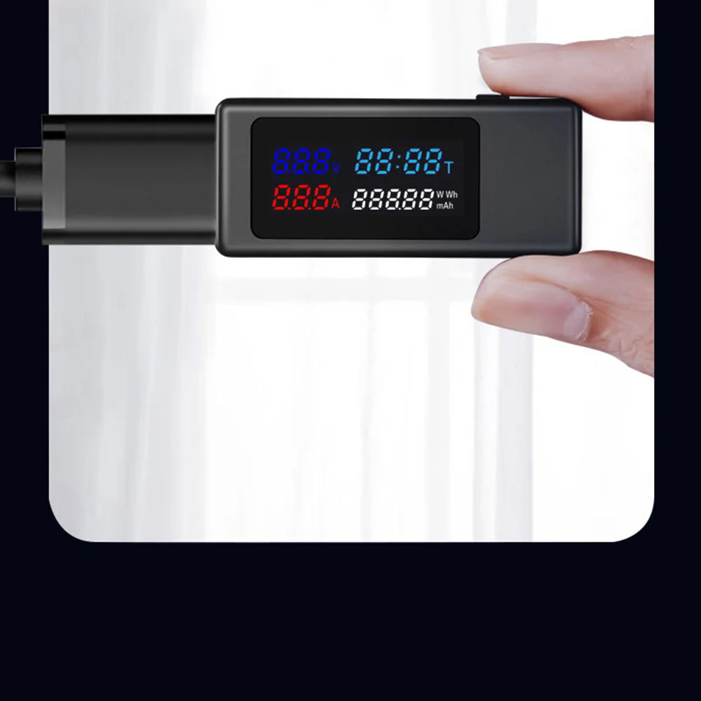 BHTS-6 In 1 USB Tester DC4-30V IPS Display Digital Voltage Power Timing Capacity Meter Detector For Current, Voltage