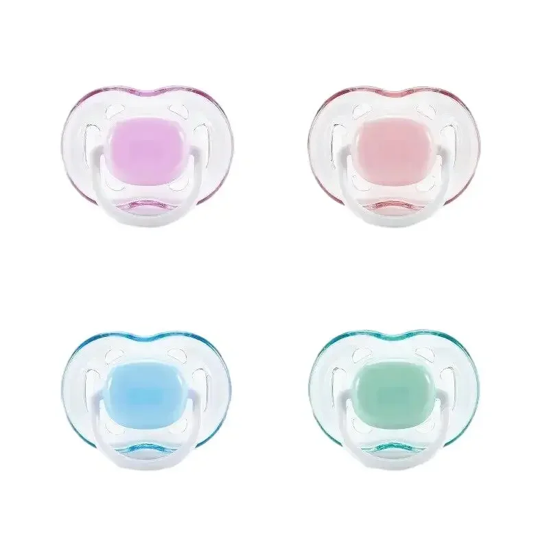 Newborn Cute Soft Silicone Pacifiers Flat Soothing Infants Bite Chew Supplies Nipples Boys Girls Baby Teether Sleeping Pacifier