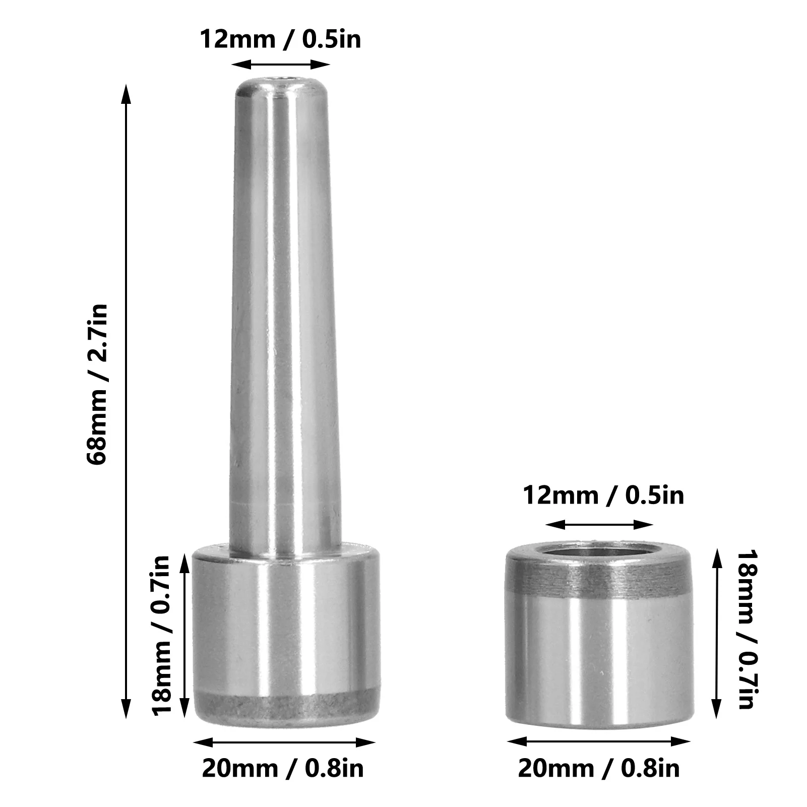 6세트 핀 부싱 금속 보조 정밀 위치 지정 금형 액세서리 20x12x18x50 정밀 금형 액세서리 핀