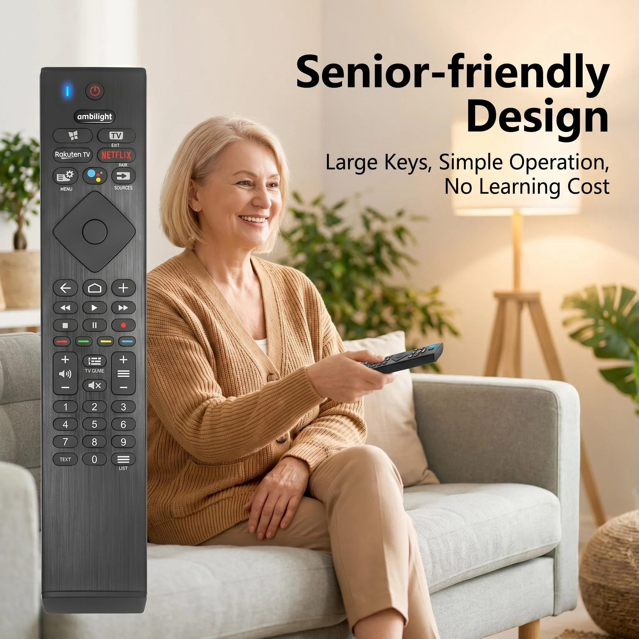 Pilot głosowy FAZV do telewizorów Philips 43PUS8506 58PUS8506 8500 8506 PUS85 Series 4K UHD LED Android TV — zdjęcie produktu 5