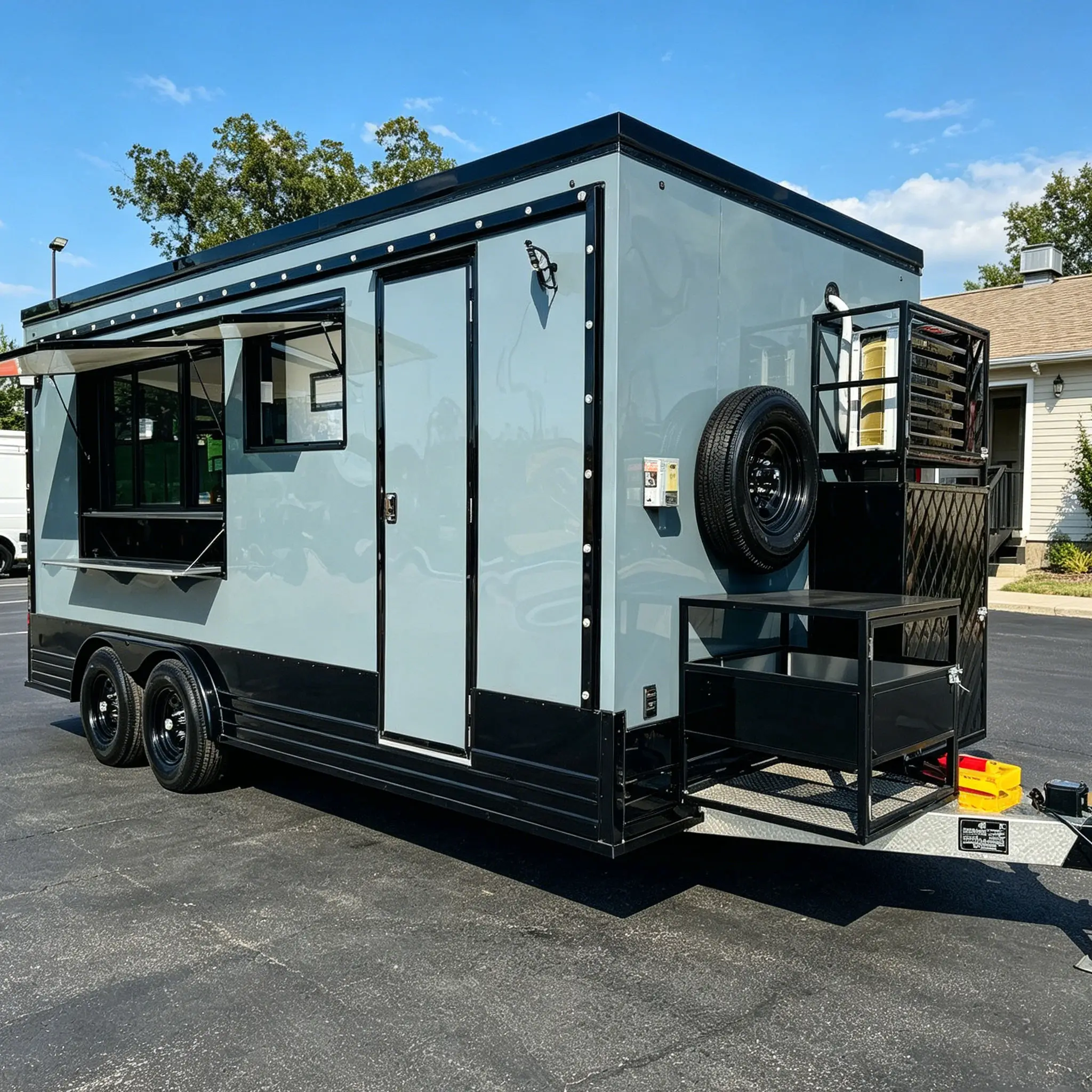 USA Standard Commercial Fully Equipped Kitchen Food Trailer Fully Equipped DOT CE Approved BBQ Coffee Catering Truck